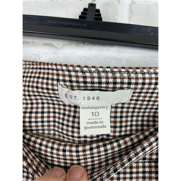 EST 1946 Women's Plaid Pull-on Elastic Waist Trouser Size 10 Business Casual - Picture 4 of 7